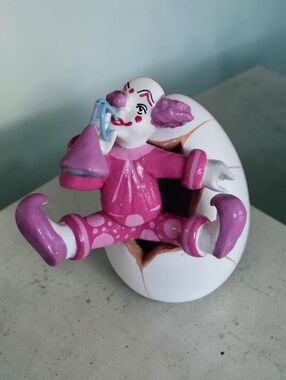 Vintage 3D Marvi Mex Ceramic Hatching Clown Egg | Folk Art